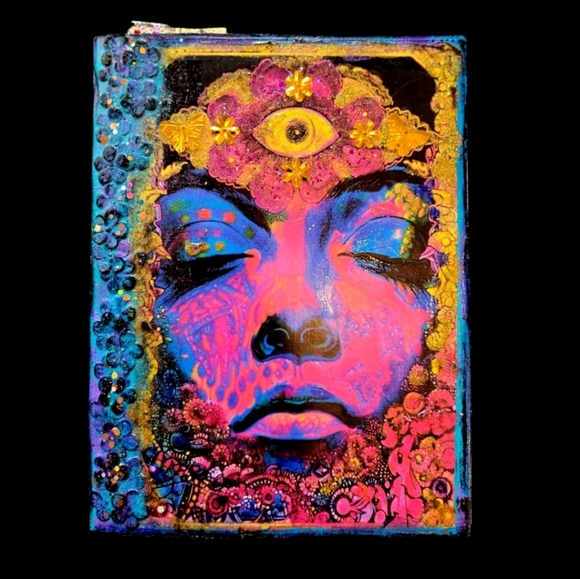 Journal Psychedelic Third Eye Sparkly Composition Journal Set Lined Wide Ruled - Picture 5 of 8
